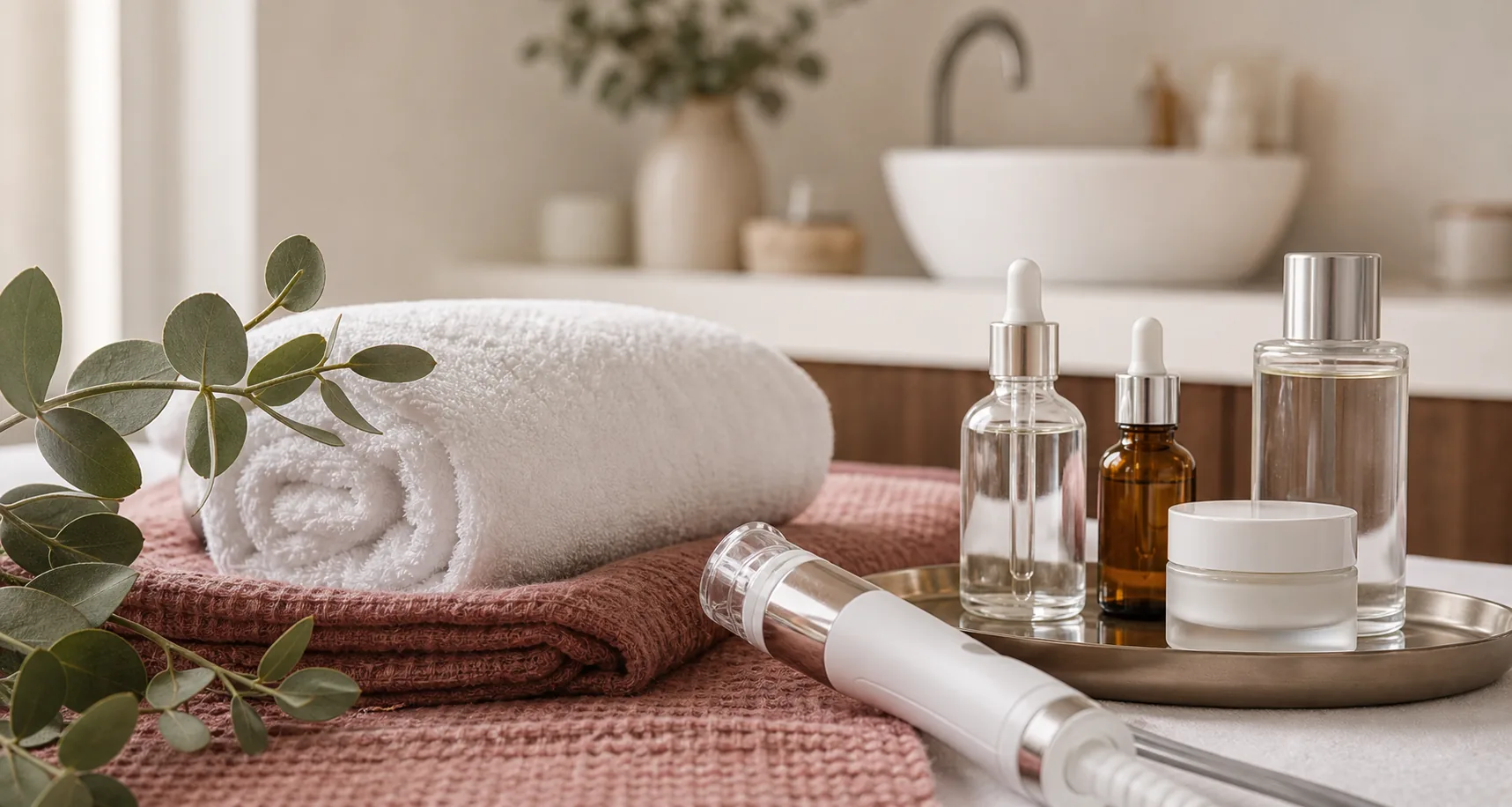 Facial treatment supplies and skincare textures