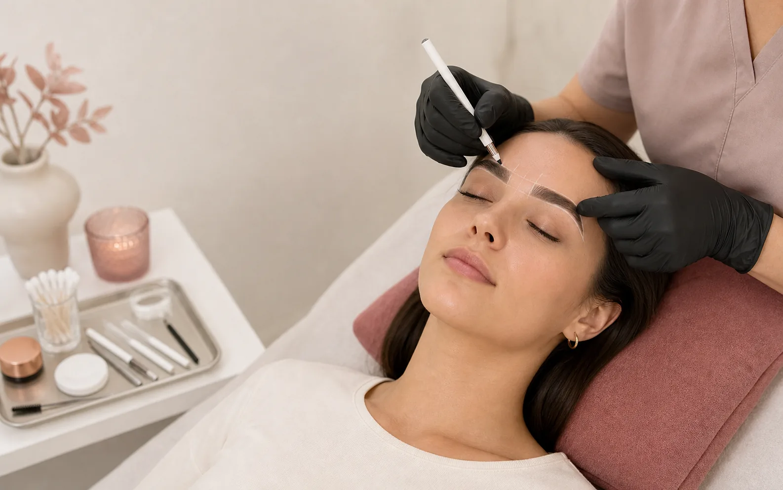 Microblading service photography